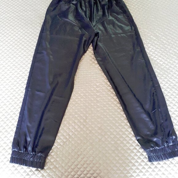 NWOT Current Air blue shiny finish relaxed jogger-like pants Size S - Picture 5 of 5